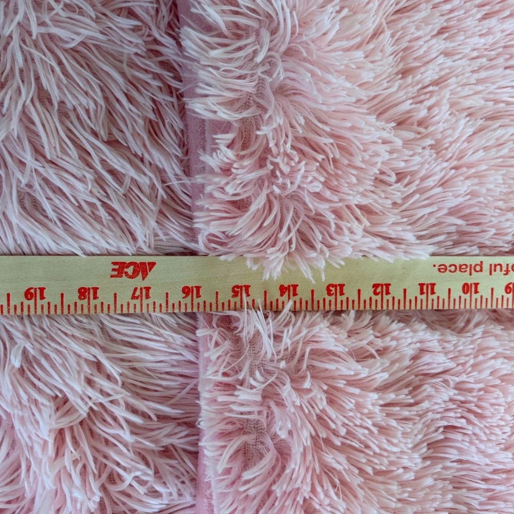 Shaggy Faux Fur Duvet Cover Set Pink Plush Bedding with 2 Shams Full Queen
